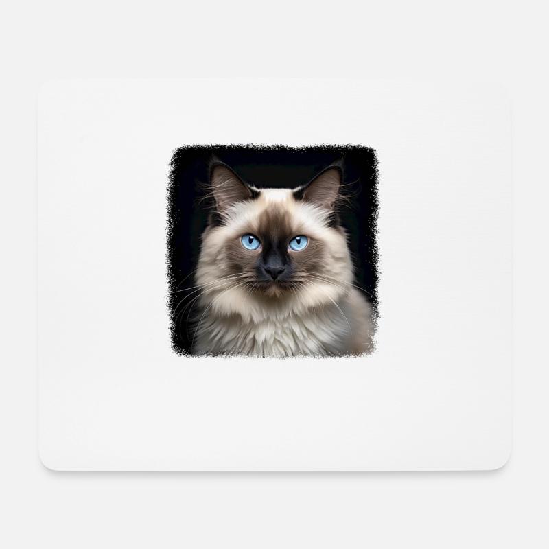 Birman Cat Birma Katze - Mousepad (Querformat) - Weiß