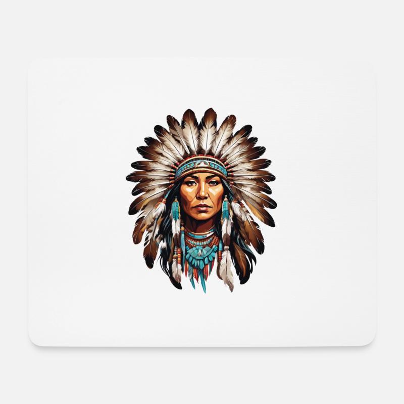 Indianer - Indianer - USA - Mousepad (Querformat) - Weiß