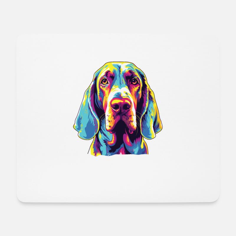 Wasserfarben Farbenfroher Bracco Italiano - Mousepad (Querformat) - Weiß