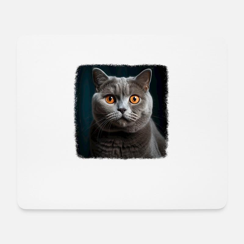 Cat Katzen British Shorthair Britisch Kurzhaar - Mousepad (Querformat) - Weiß