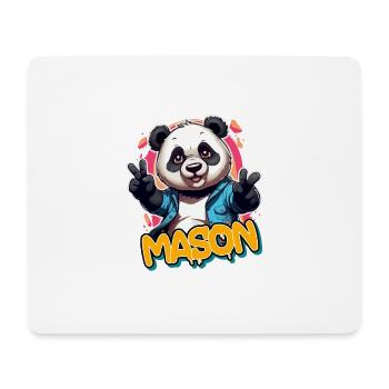 MASON - Beautiful boy name with cool panda - Mouse Pad (horizontal) - white - Front