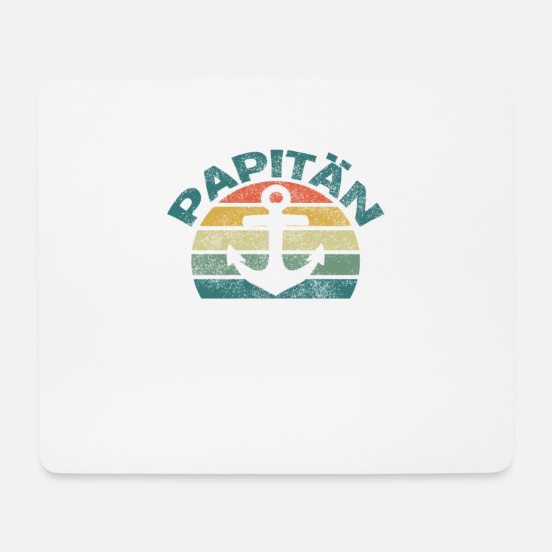 Papitän Vatertag bester Papa Anker - Mousepad (Querformat) - Weiß