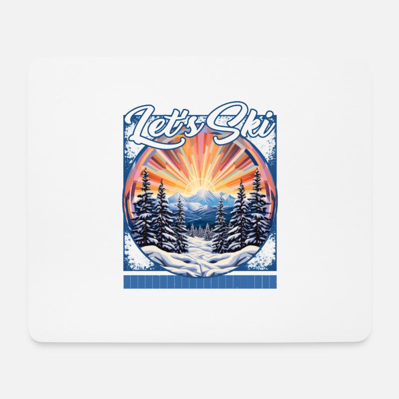 Let's Ski Kaleidoscope Symmetrische Pisten - Mousepad (Querformat) - Weiß