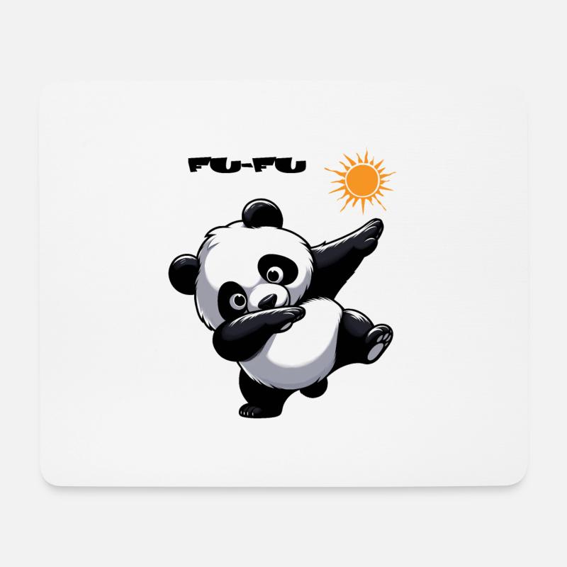Fu-Fu Tier Panda - Mousepad (Querformat) - Weiß