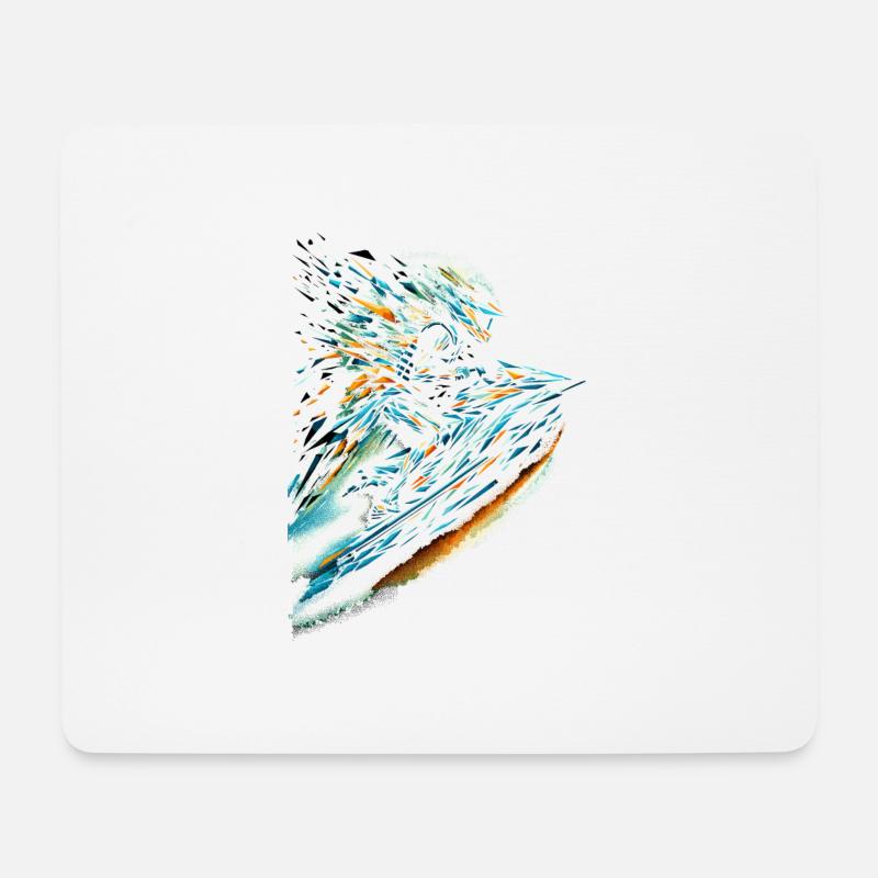 Polygon Art Jetskiing Jetski Jetskier - Mousepad (Querformat) - Weiß