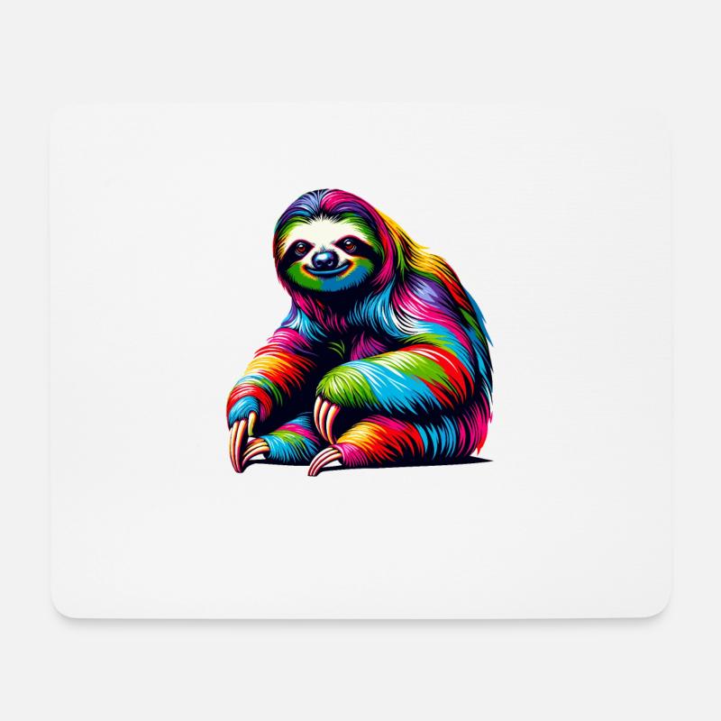 Faule Faultiere Herz Lippenbär - Mousepad (Querformat) - Weiß