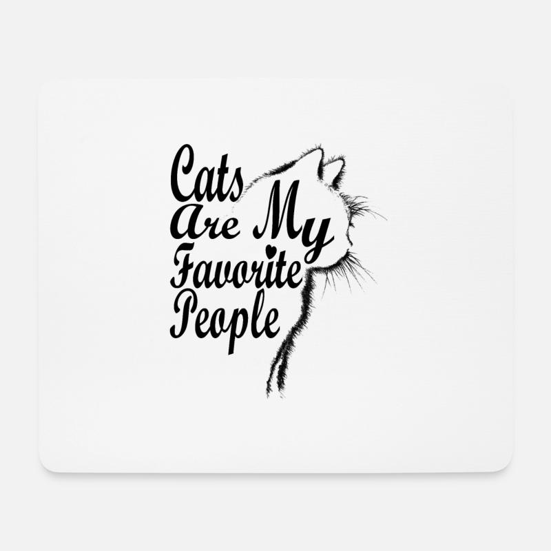 Katzen sind meine Lieblingsmenschen - Mousepad (Querformat) - Weiß