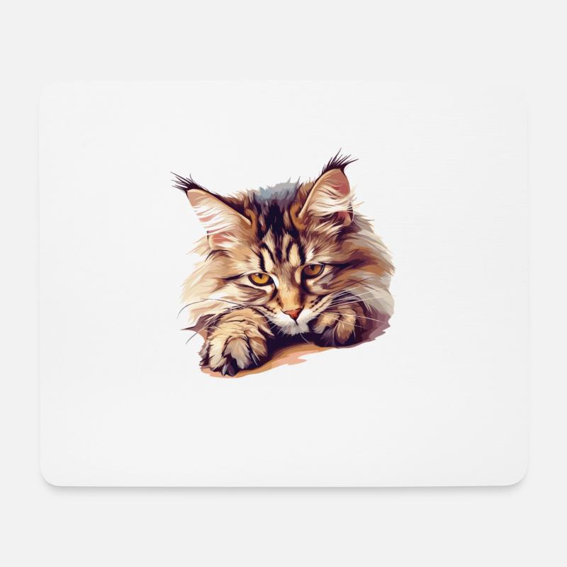 Maine Coon Kätzchen Maine Coon Katze - Mousepad (Querformat) - Weiß