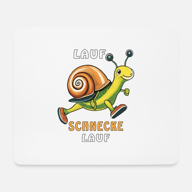 LAUF SCHNECKE LAUF - Mousepad (Querformat) - Weiß