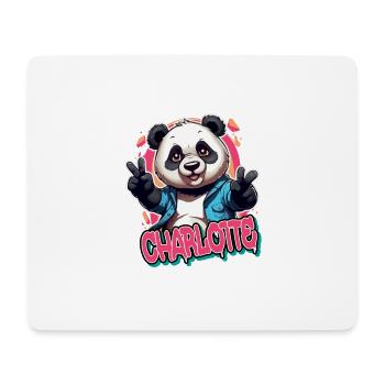 CHARLOTTE - Schöner Mädchen Name mit coolem Panda - Mousepad (Querformat) - Weiß - Vorne