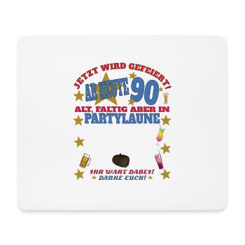 Livre d’or homme et femme 90e anniversaire - Tapis de souris (format paysage) - blanc - Devant