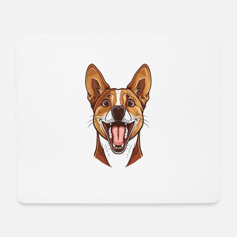 Basenji Geschenk | Cartoon Artwork - Mousepad (Querformat) - Weiß