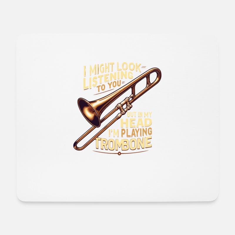 Posaunenmusik Blaskapelle Blasposaunist - Mousepad (Querformat) - Weiß
