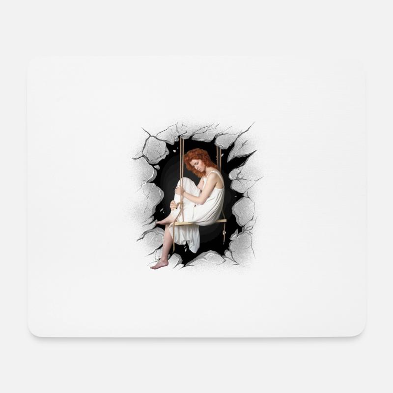 Mädchen Emotionen Gefühle Depression Trauer - Mousepad (Querformat) - Weiß