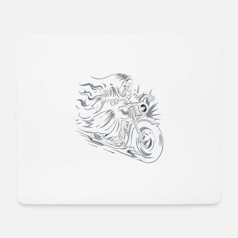 Skelett Biker Der Letzte Reiseleiter Motorrad Fan - Mousepad (Querformat) - Weiß