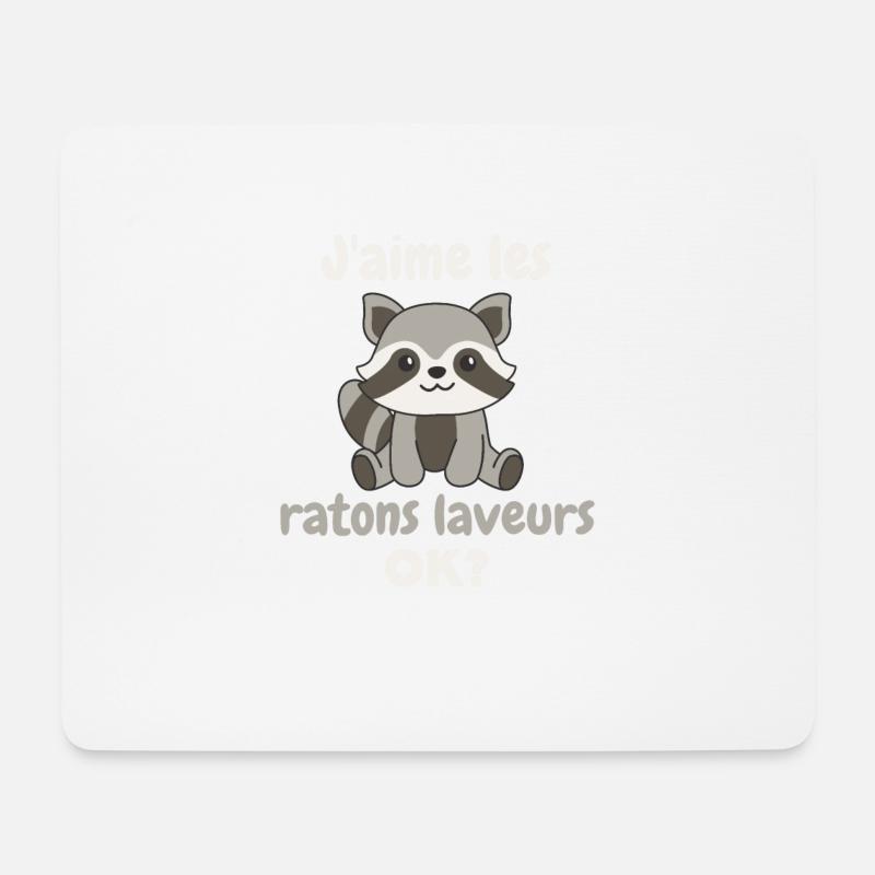 Ich mag Waschbären ok? Süßer Waschbär - Mousepad (Querformat) - Weiß