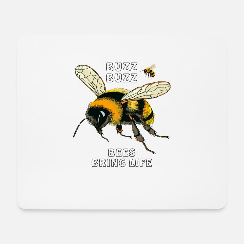 LES BOURDONS BUZZ BUZZ LES ABEILLES DONNENT VIE - Tapis de souris (format paysage) - blanc