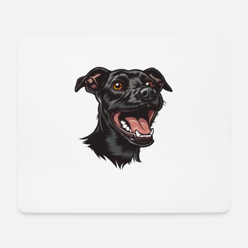 Patterdale Terrier | Cartoon Artwork - Mousepad (Querformat) - Weiß