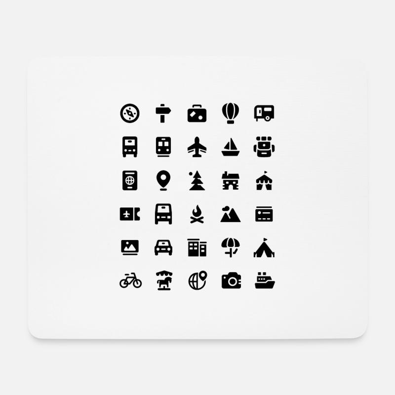 Reisesymbole Reisesymbole ohne Worte Sprechen Sie Voya - Mousepad (Querformat) - Weiß