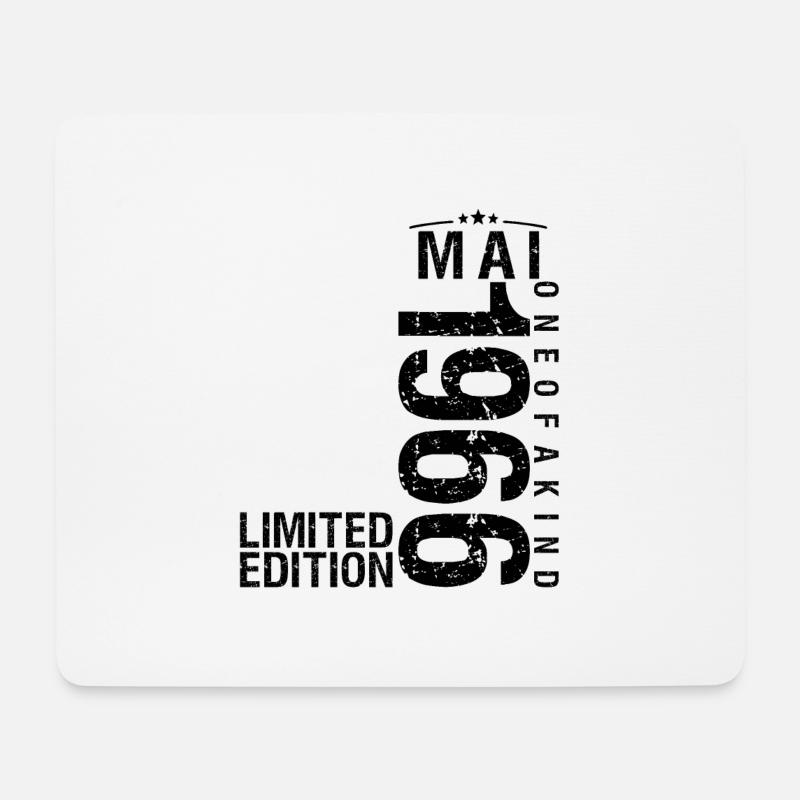 Geburtstag Mai 1966 Mai geboren im Mai - Mousepad (Querformat) - Weiß