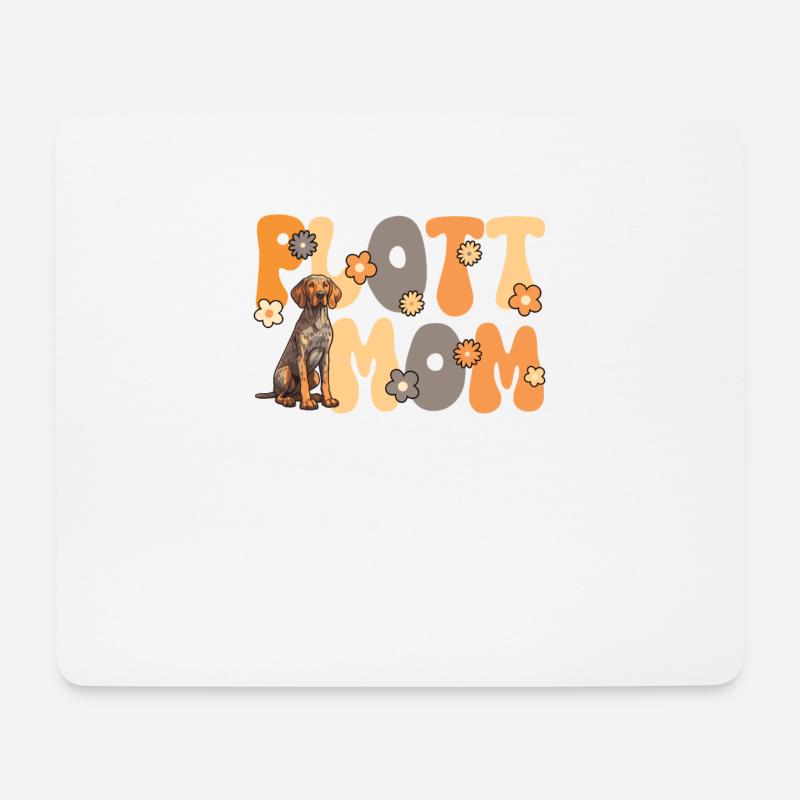 Plott Hound Groovy Plott Mom - Mousepad (Querformat) - Weiß