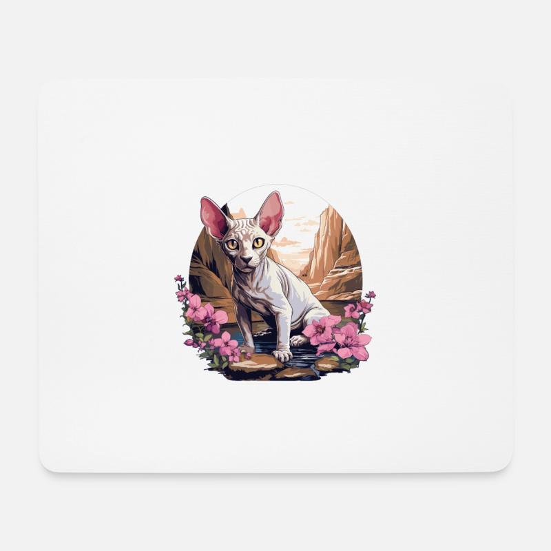 Sphynx Kätzchen Sphynx Katze - Mousepad (Querformat) - Weiß