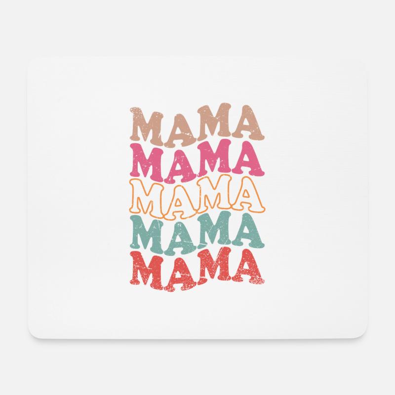 Mama Vintage Retro Groovy Für Muttertag - Mousepad (Querformat) - Weiß