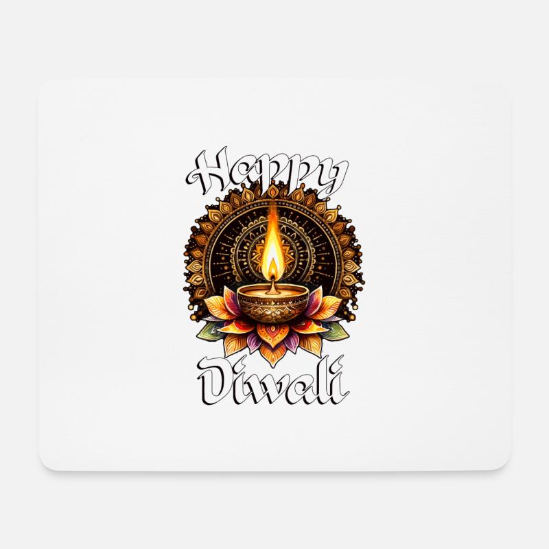 Happy Diwali - Mousepad (Querformat) - Weiß