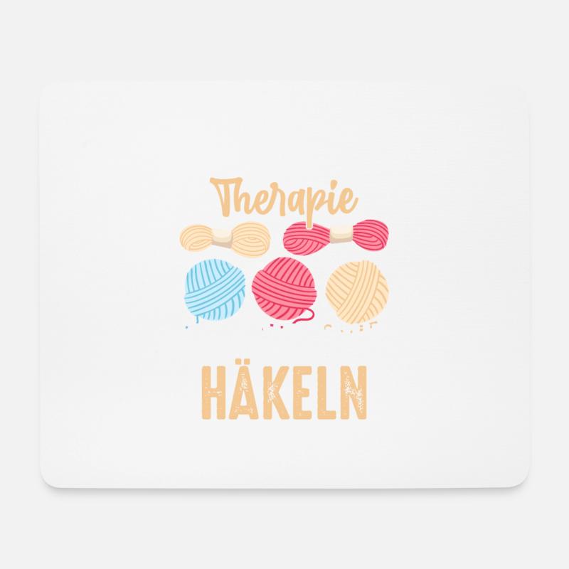 Therapie Geschenk ich muss nur häkeln - Mousepad (Querformat) - Weiß