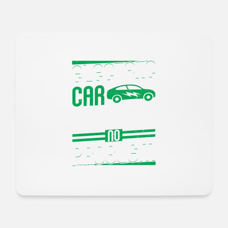 Electric Car No Fuel No Problem EV Driver Electric - Mousepad (Querformat) - Weiß
