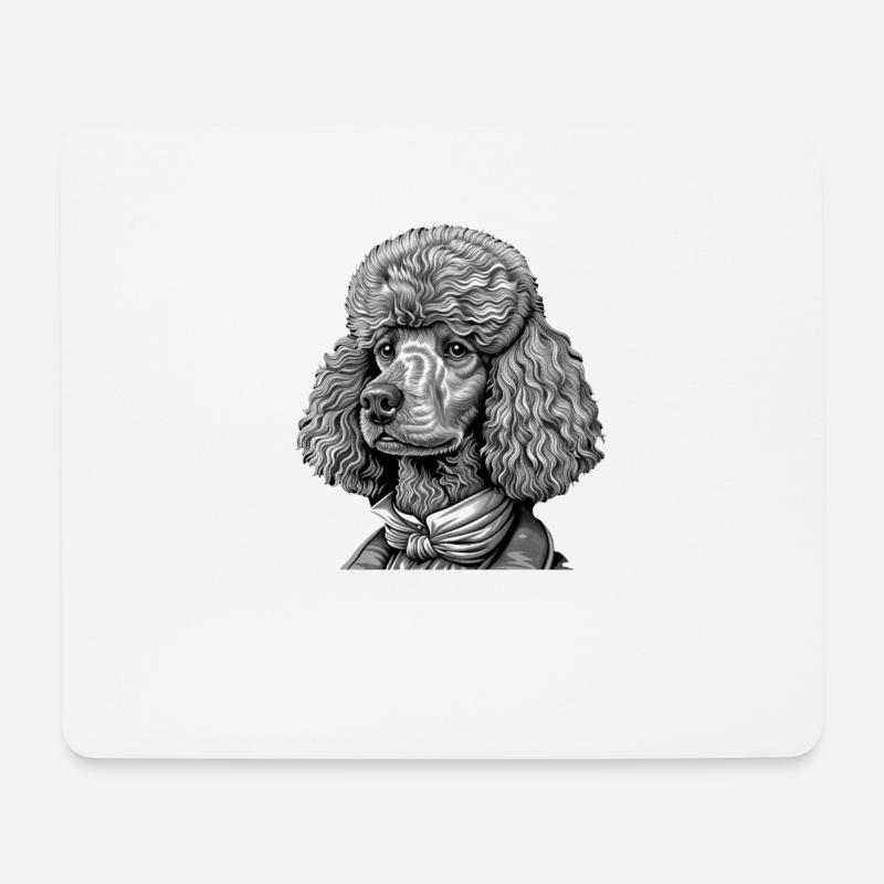 Vintage Standard Poodle - Mousepad (Querformat) - Weiß