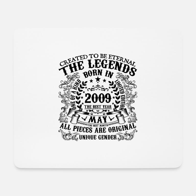 Geburtstag 2009 Mai 2009 geboren im Mai 2009 - Mousepad (Querformat) - Weiß