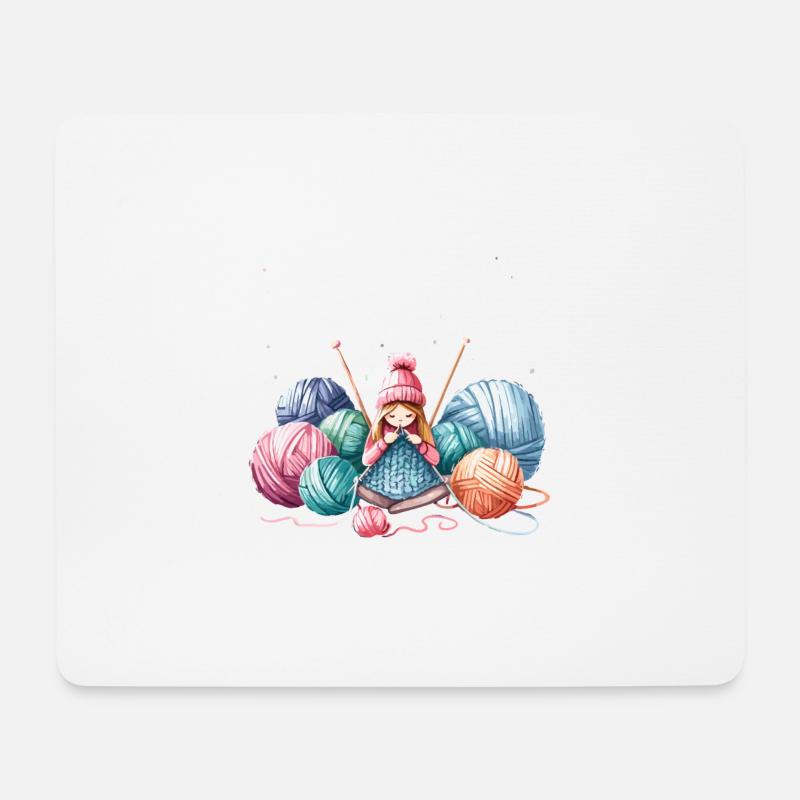 I'd Rather Be Knitting Seamstress Knits Knitter - Mouse Pad (horizontal) - white