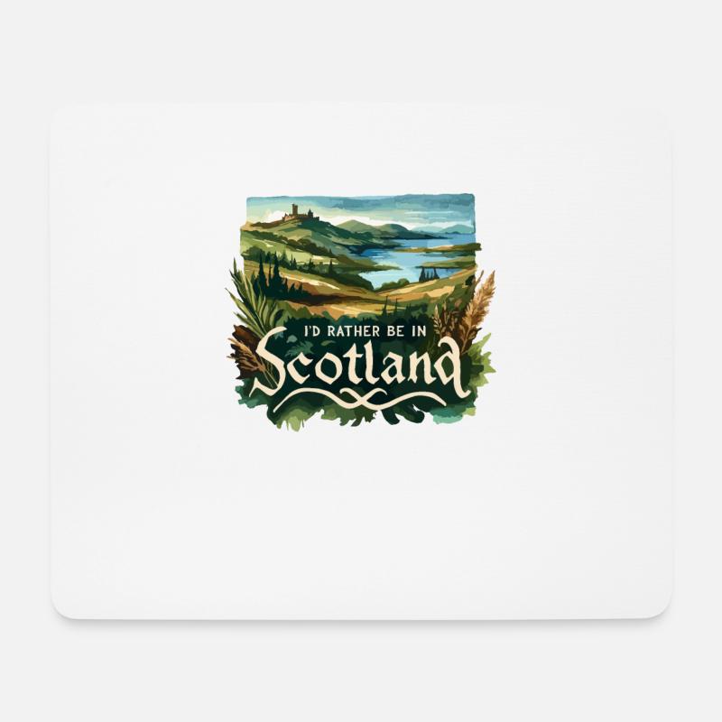 Ich wäre lieber in Schottland Urlaubsurlauber - Mousepad (Querformat) - Weiß