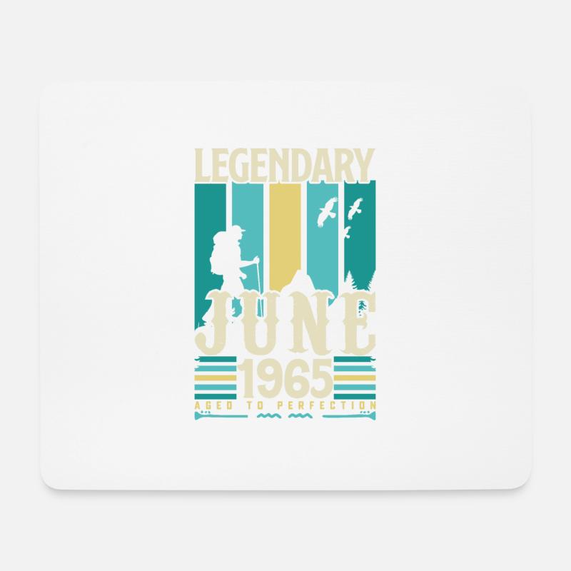 Juni 1965 Geburtstagsgeschenk, Jahrgang Juni 1965. - Mousepad (Querformat) - Weiß