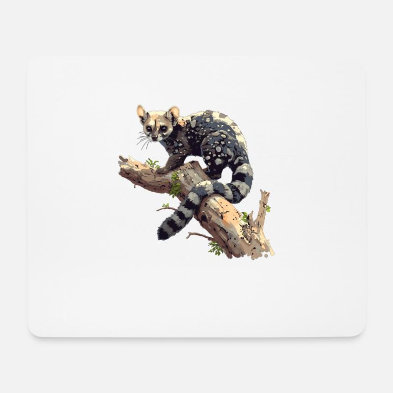 Zibetkatzen Zibetkatze - Mousepad (Querformat) - Weiß