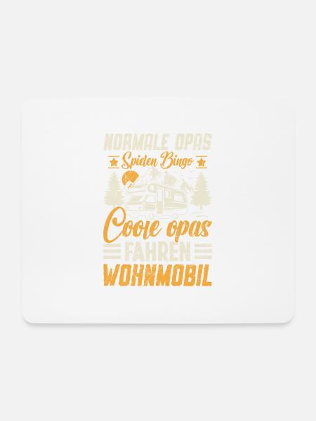 Normale Opas fahren Fahrrad coole Opas Wohnmobil - Mousepad (Querformat) - Weiß