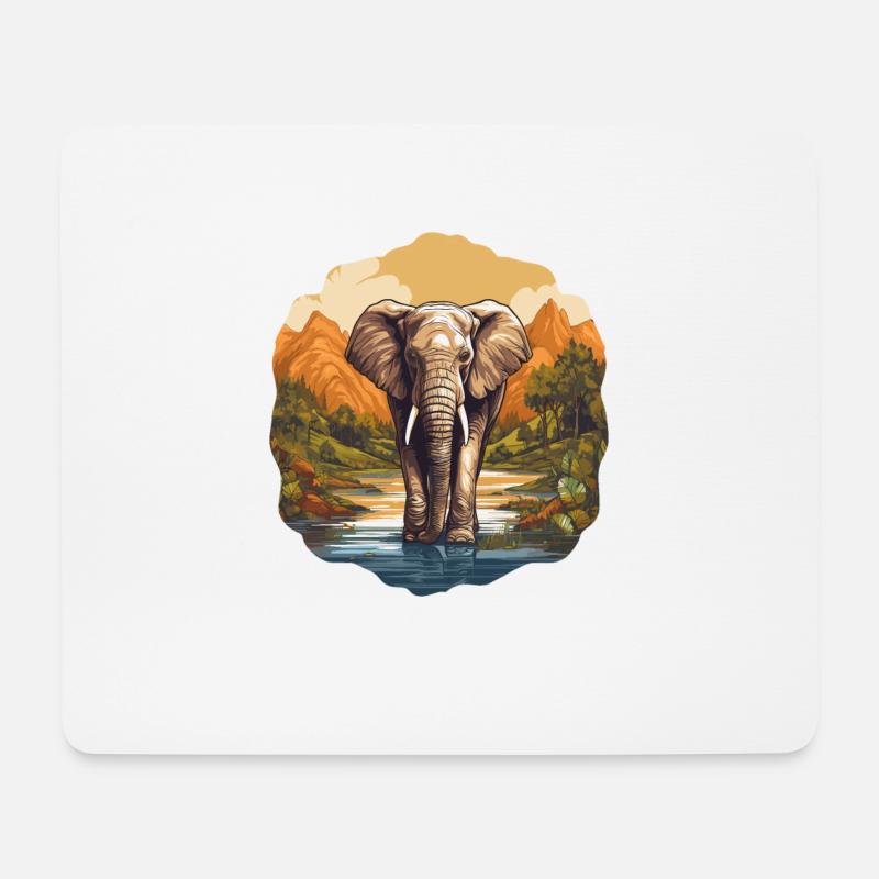 Elefanten Elefant - Mousepad (Querformat) - Weiß