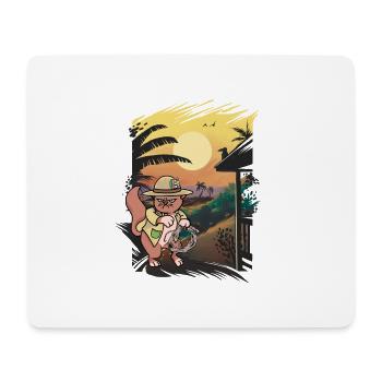 Chat Chats Wild West Ranger Ranch Farmer - Tapis de souris (format paysage) - blanc - Devant