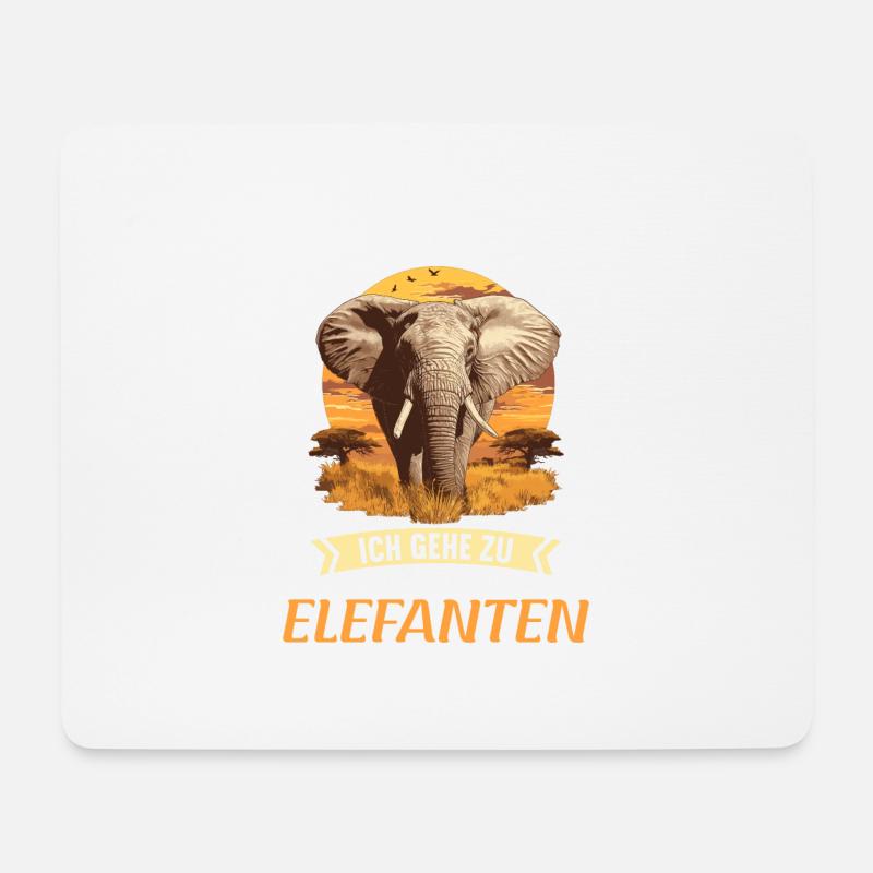 Elefanten Elefant - Mousepad (Querformat) - Weiß