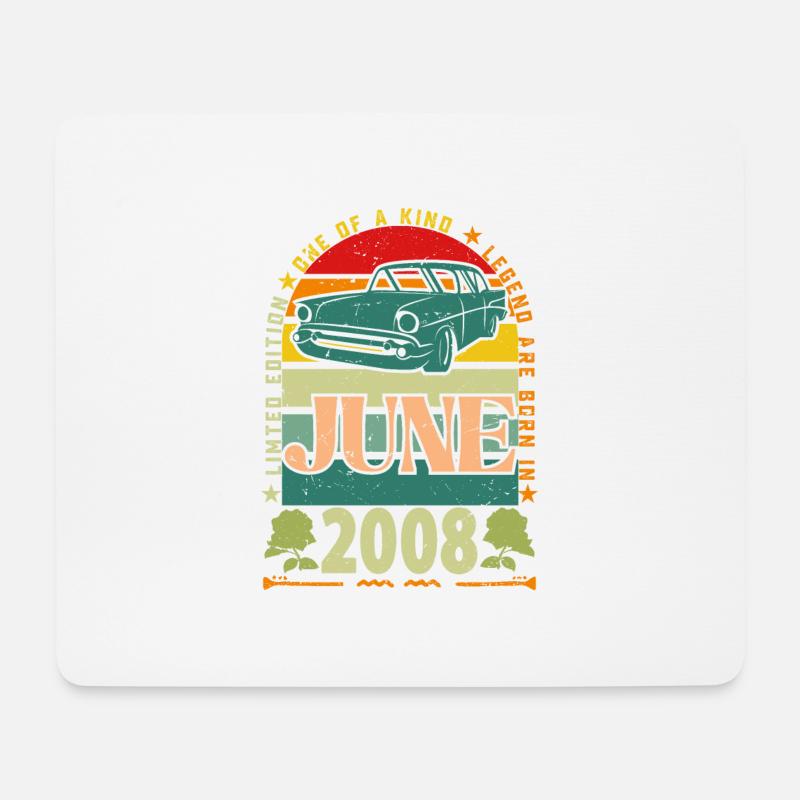 Geburtstagsgeschenk Juni 2008. Juni 2008 Juni 2008 - Mousepad (Querformat) - Weiß