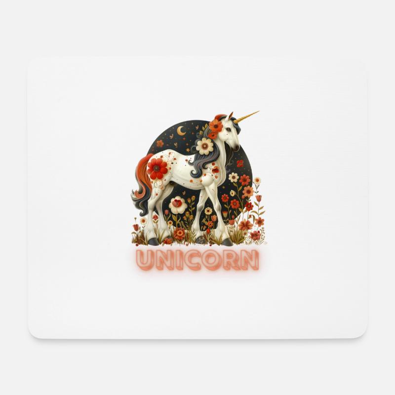 Einhorn - Mousepad (Querformat) - Weiß