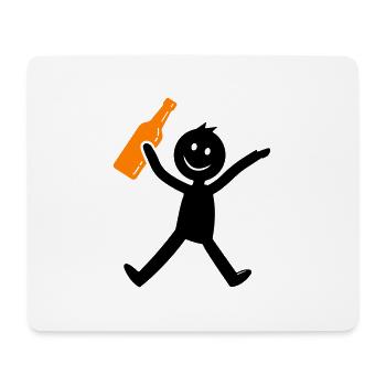 Strichmännchen Bier Lustig - Mousepad (Querformat) - Weiß - Vorne