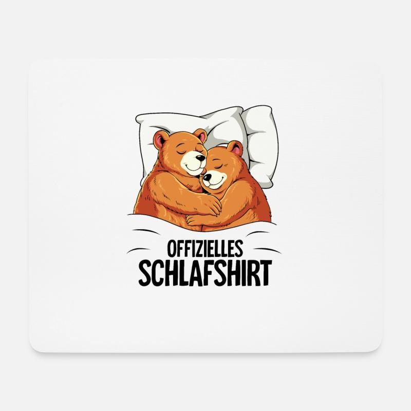 Offizielles Schlafshirt Bär - Mousepad (Querformat) - Weiß