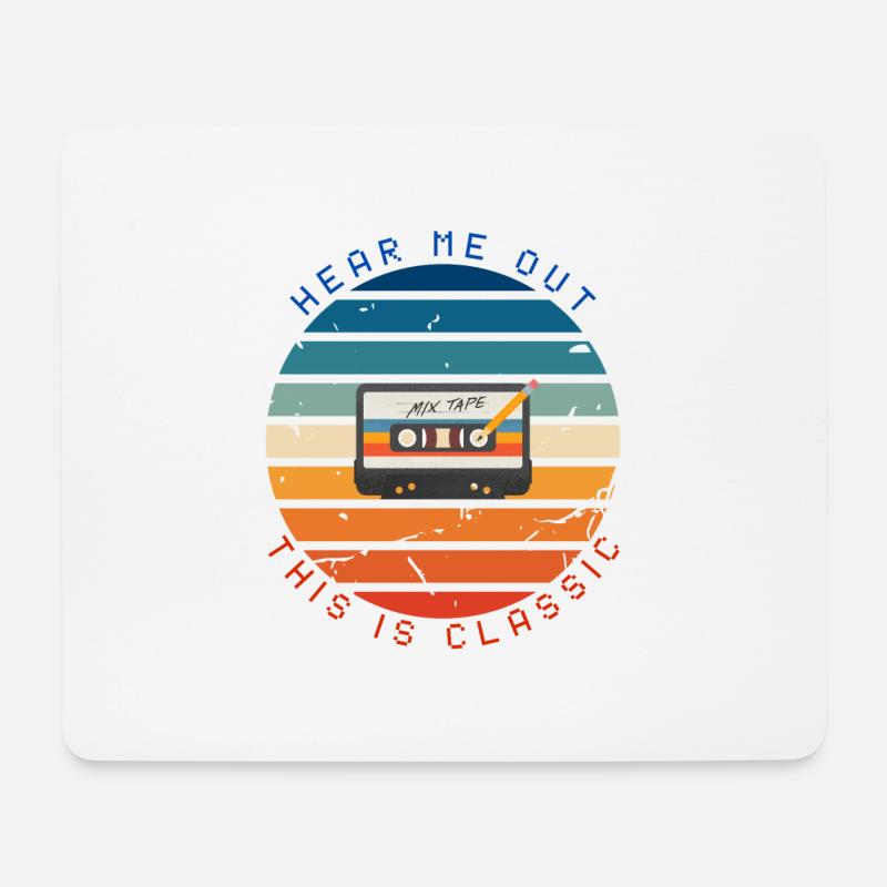 This is Classic Kassette Design - Mousepad (Querformat) - Weiß