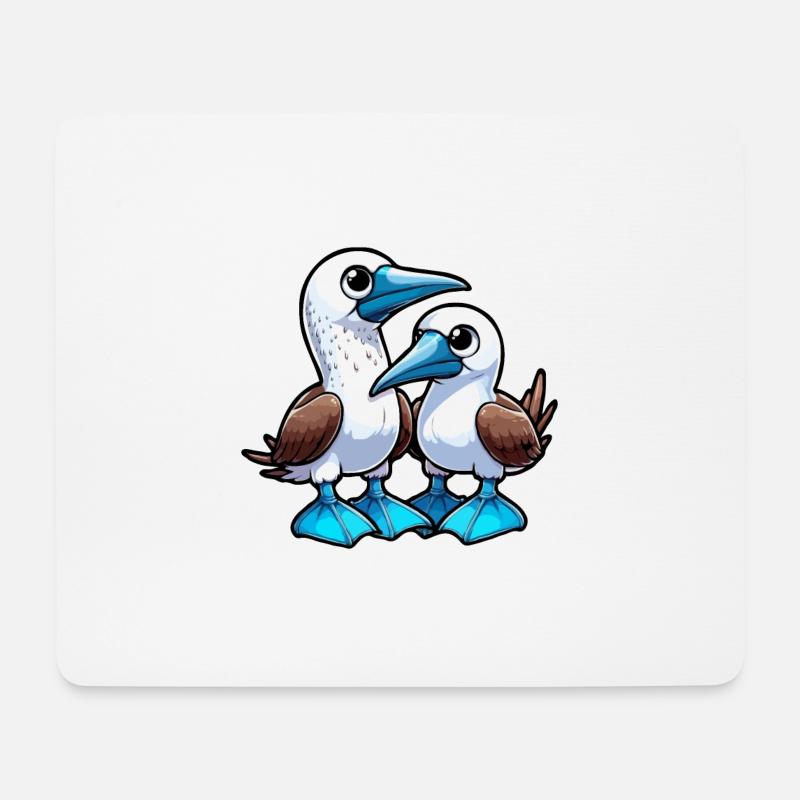 Vogel Blaufuß Tölpel Vogel Geschenk - Mousepad (Querformat) - Weiß