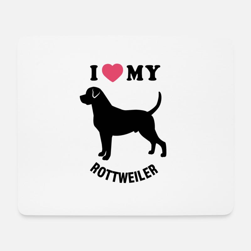 Ich liebe meinen Rottweiler - Mousepad (Querformat) - Weiß