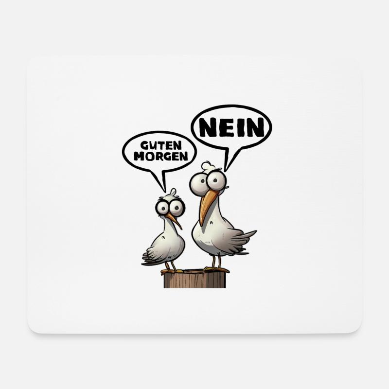 Die Bäädden Möwen - Möwe Guten Morgen Nein Spruch - Mousepad (Querformat) - Weiß