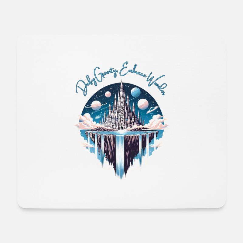 Floating Island with an Upside Down Castle - Mousepad (Querformat) - Weiß