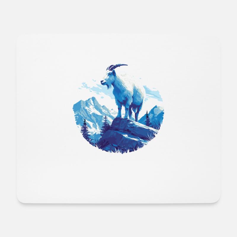Alpine Goat Bergziegen Bergziege - Mousepad (Querformat) - Weiß